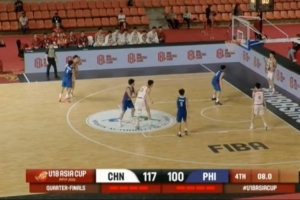 战报：中国U18男篮117-103胜菲律宾U18男篮