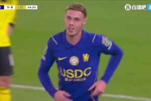 切尔西2-2扳平！罗杰斯助攻帕尔默禁区内推射破门！