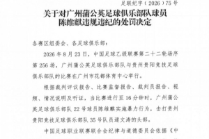 全网热议！陈维麒暴力行为引球迷愤怒，广州蒲公英遭重罚